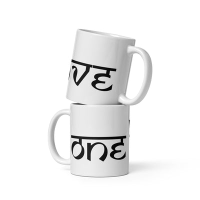 ONE LOVE (hindi) White glossy mug